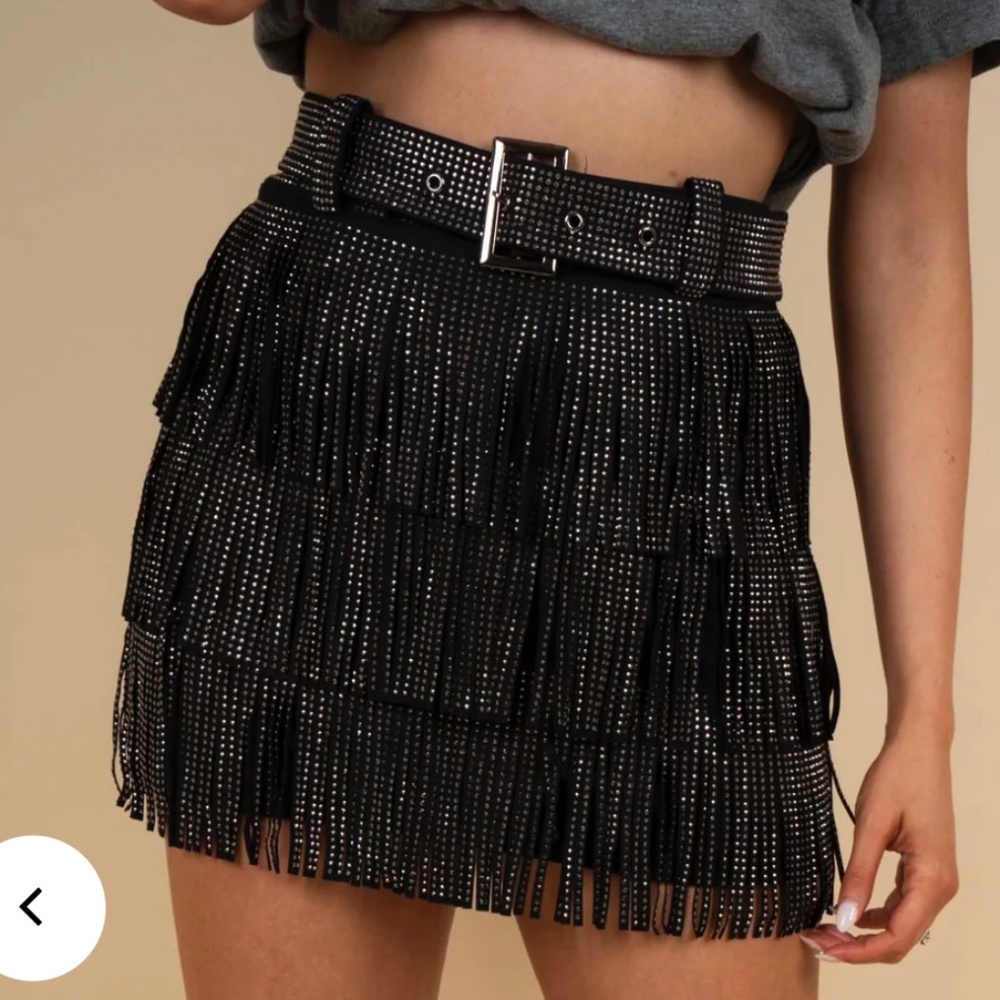 Fringe Rhinestone Skort - Picture 2 of 3